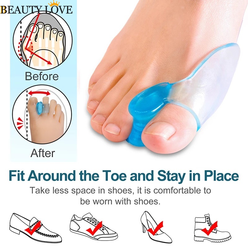 1 Cặp Dụng Cụ silicone Tách Ngón Chân Cái