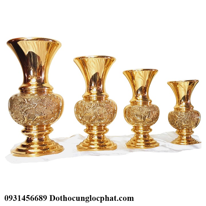 Bình Hoa Bằng Đồng cao 18 , 21 , 25 , 30 cm hàng Việt Nam thương hiệu Vĩnh Tiến