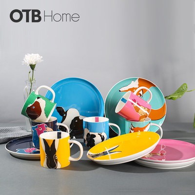 OTB anh Blisshome động vật nhỏ cốc cặp đôi dễ thương ly nước cá tính xu hướng sáng tạo gốm sứ