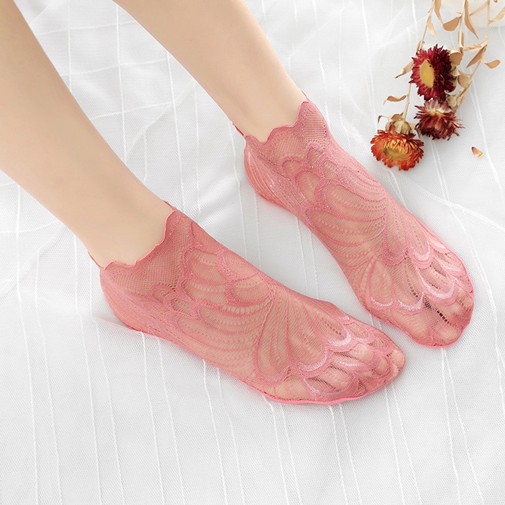 Vớ ren chống trượt cao đến mắt cá chân thời trang cho nữ