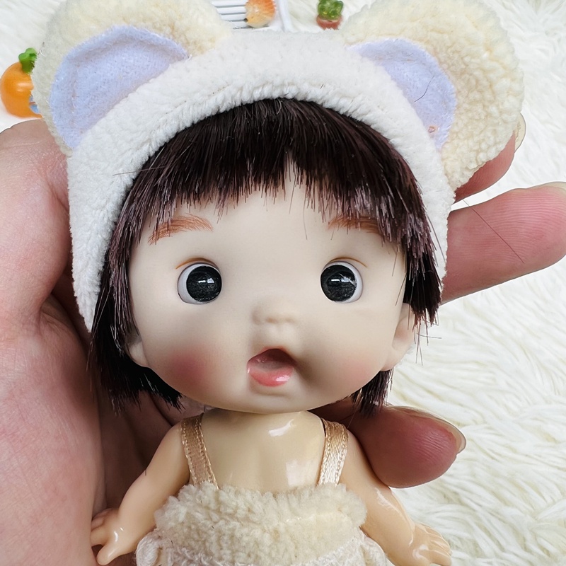 Búp Bê Đồ Chơi Mini 1 / 12 10CM Mắt Xanh Lam Trang Trí Dễ Thương