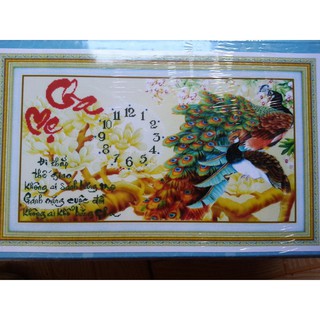 Tranh đính đá đồng hồ cha mẹ DF166