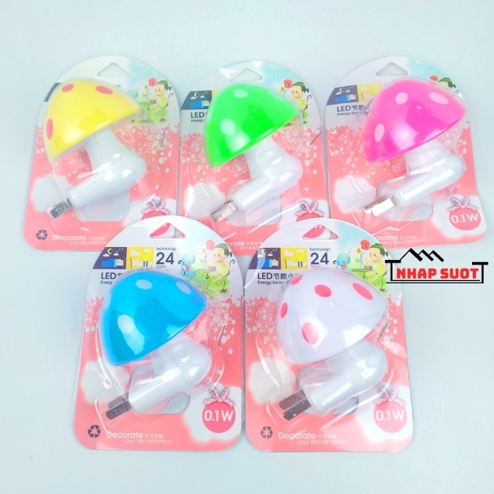 Bóng Đèn Ngủ Hình Nấm 0,1W Cảm Biến Ánh Sáng