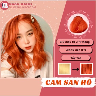Thuốc nhuộm tóc CAM SAN HÔ | CAM HỒNG | CAM ĐÀO | Tặng Vitamin E dưỡng tóc, bao tay nhuộm, mũ trùm tóc