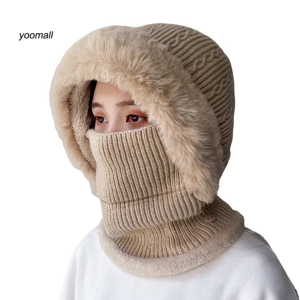 / Yo / Mũ Beanie Mềm Mại Giữ Ấm Mùa Thu Đông Có Thể Giặt Rửa Cho Nữ