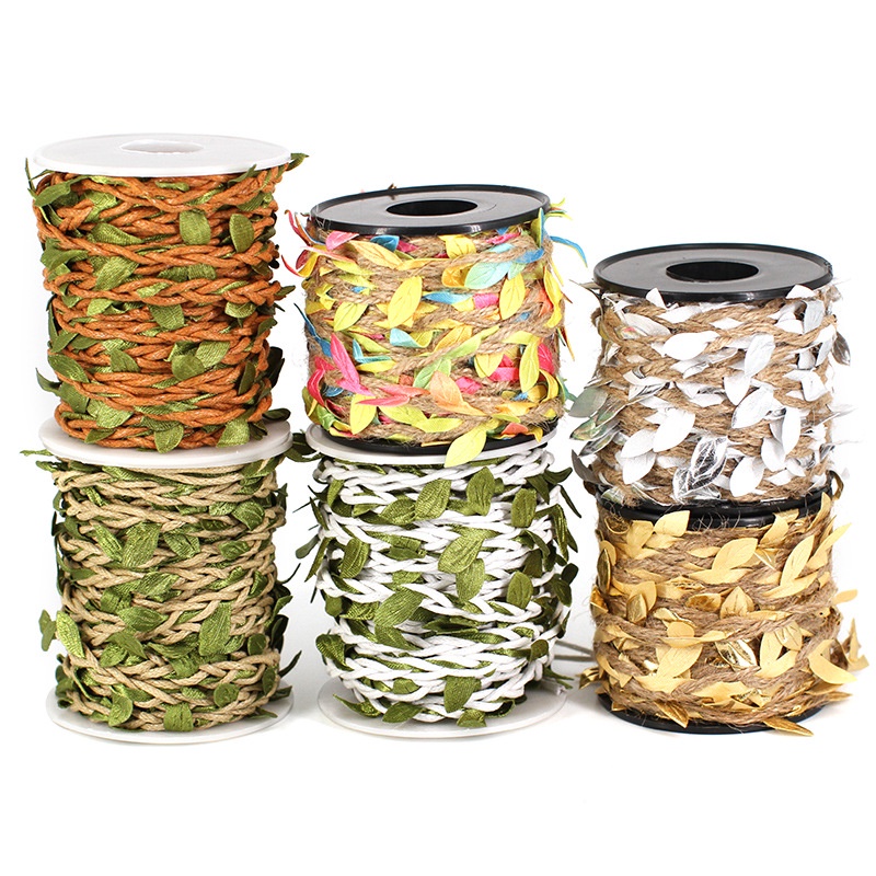 Cuộn 3m dây thừng lá xanh handmade