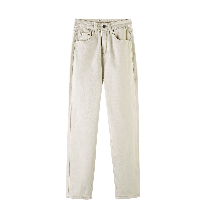 NZN Quần Denim Lưng Cao Ống Rộng Phong Cách Retro Hàn Quốc