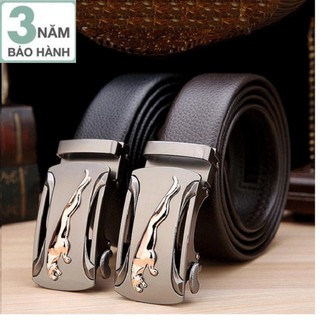 Bảo hành 3 năm - Dây nịt da bò 2 lớp đầu khóa tự động