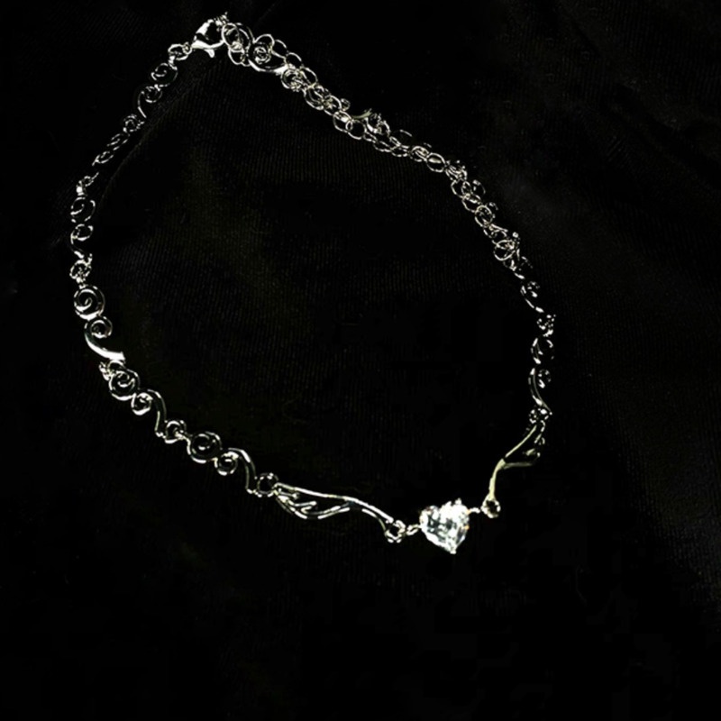 Vòng cổ Kim Loại Đính Đá Zircon Phong Cách Hàn Quốc Sang Trọng