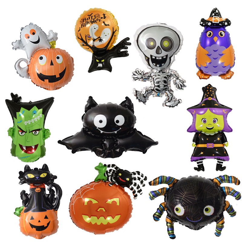 Bong bóng lá nhôm hình hoạt hình xinh xắn trang trí lễ Halloween