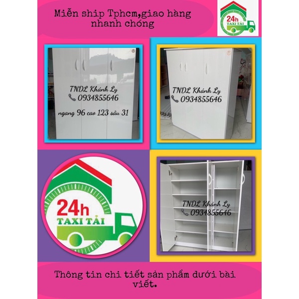 Tủ giày dép 3 cánh ngang 96 cao 123