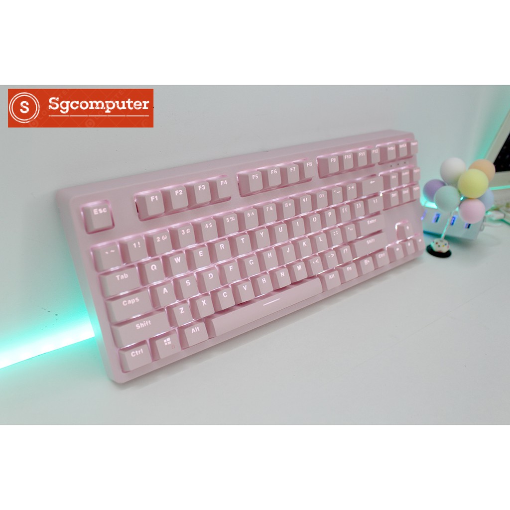 Bàn Phím Cơ E-DRA Ek387 Pink  version 2021 - BH 2 năm chính hãng