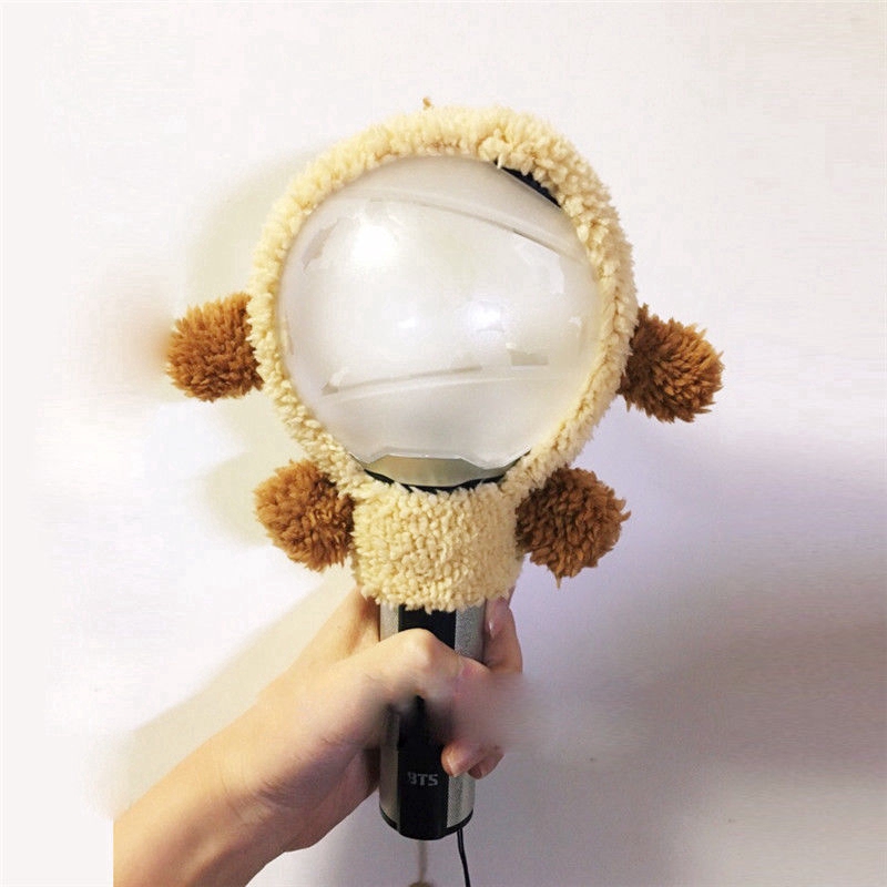 KPOP BTS BT21 Light Stick Plush Head Cover LightStick Cap