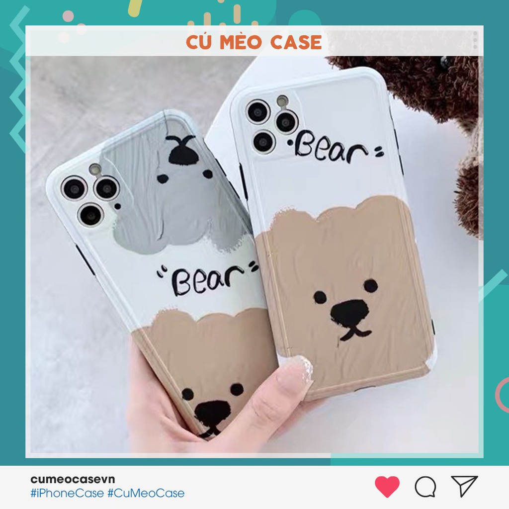 Ốp gấu nâu bear dẻo mịn Hàn Quốc dành cho iPhone 11 Pro Max 7 8 Plus X XsMax XR Cú Mèo Case