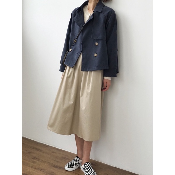 Áo khoác Mangto dáng ngắn Hàn quốc chất mịn