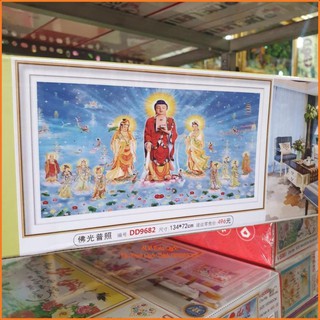 Tranh đính đá thế giới tây phương tam phật (đá abc cao cấp. kích thước: 1304 x 72cm