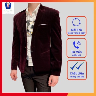 Áo vest nam nhung tím cao cấp siêu sang