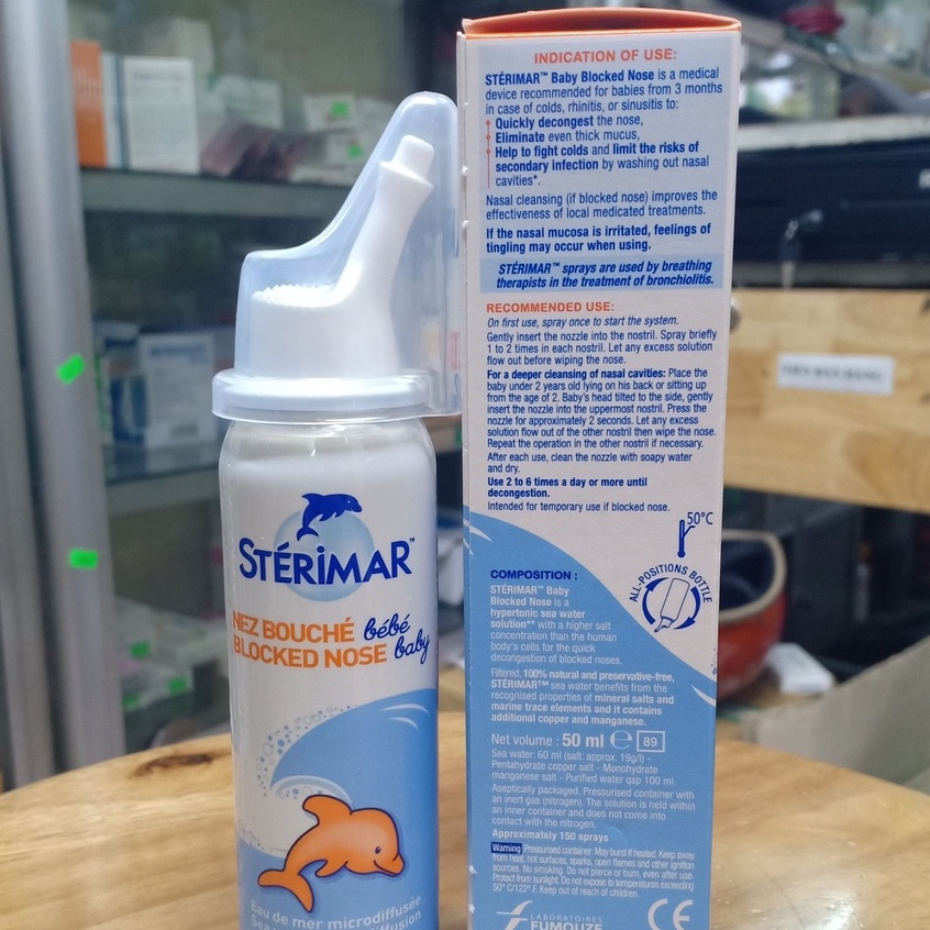 Xịt mũi cá heo Sterimar Baby cho bé từ 0-3 tuổi
