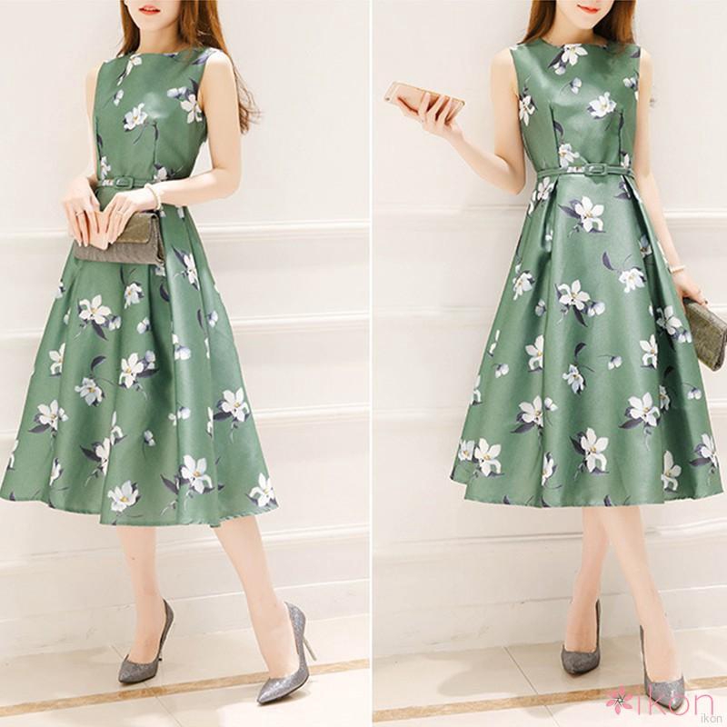 FREESHIP ĐƠN 99K_ ✨Ikon Đầm chữ A in hoaĐầm dáng chữ A in bông hoa phong cách Hàn Quốc đầm hoa váy hoa nhí