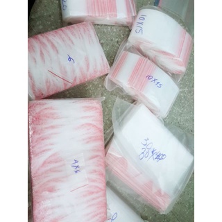 1kg túi nilon có khóa miệng vuốt mép chỉ đỏ trong suốt nhỏ lớn đựng thực phẩm đồ dùng thức ăn (viền đỏ)