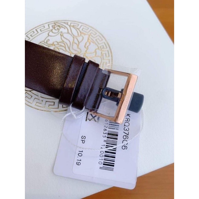 Đồng hồ nam Calvin Klein Thụy Sĩ tone vàng hồng dây da nâu cực sang và mạnh mẽ