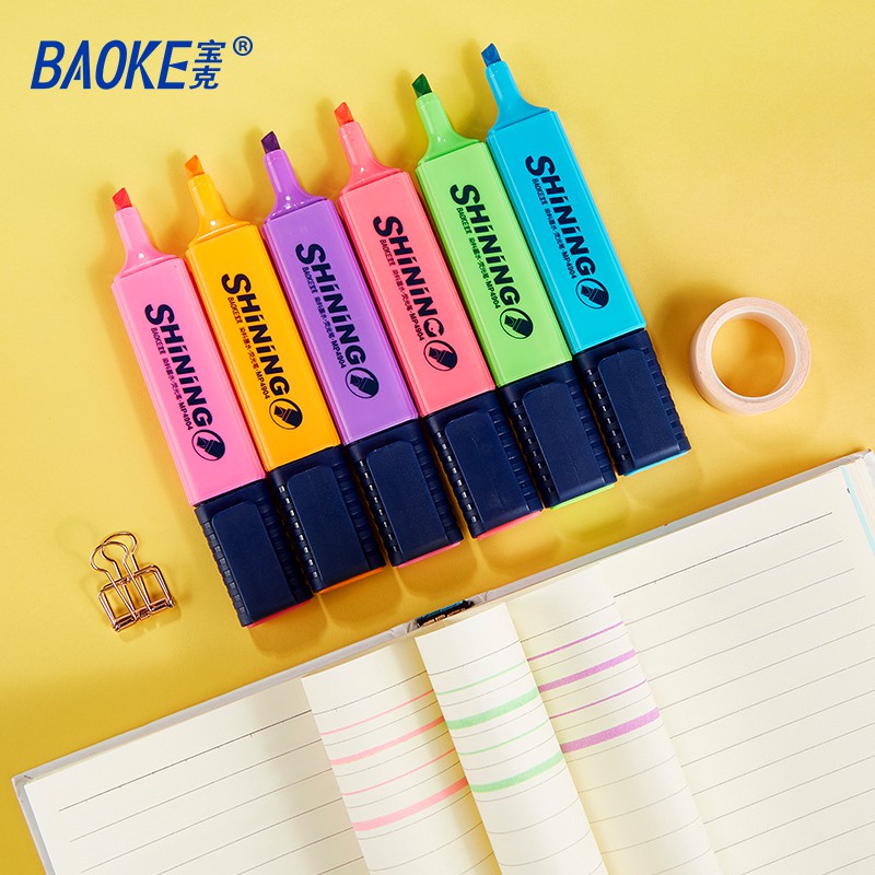 Bút Highlighter -Hộp 10 Bút Marker dạ quang Shining-BAOKE/MP4904