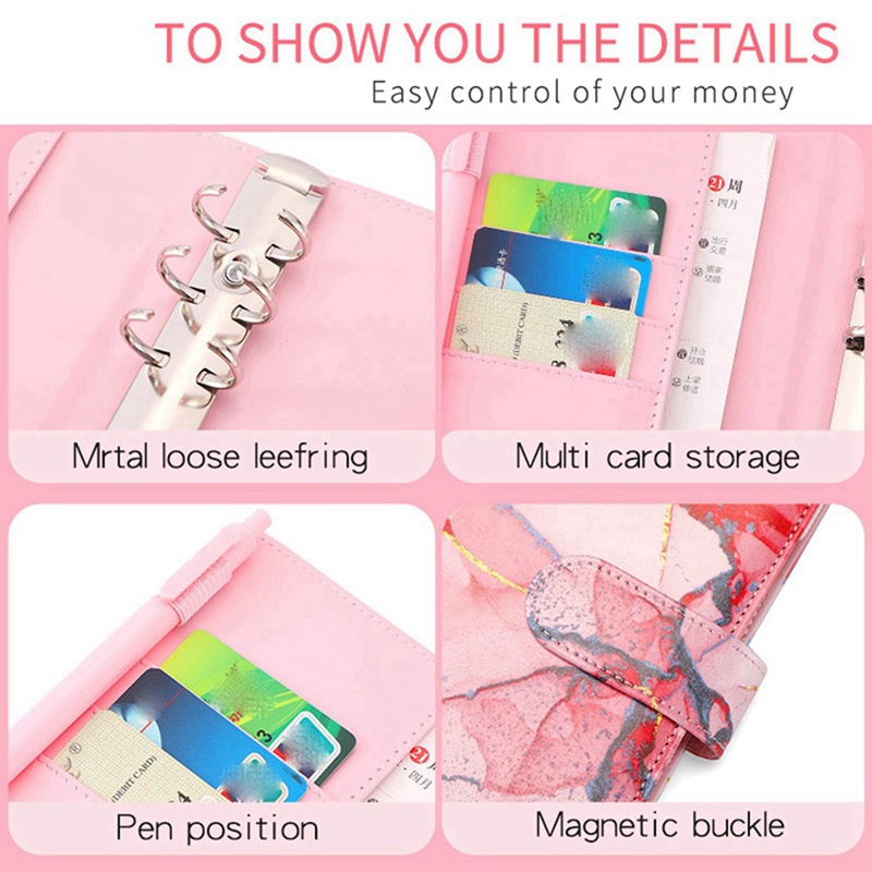 Phong Bì Đựng Tiền Tài Liệu Khổ A6 Họa Tiết Vân Đá Cẩm Thạch Nhiều Màu Sắc Có Khóa Kéo