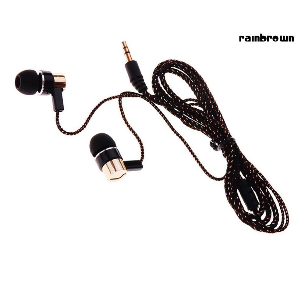 /REJ/ 1.2m Braided Cable Noise Isolating Stereo In-ear Wired Earphone for Samsung HTC