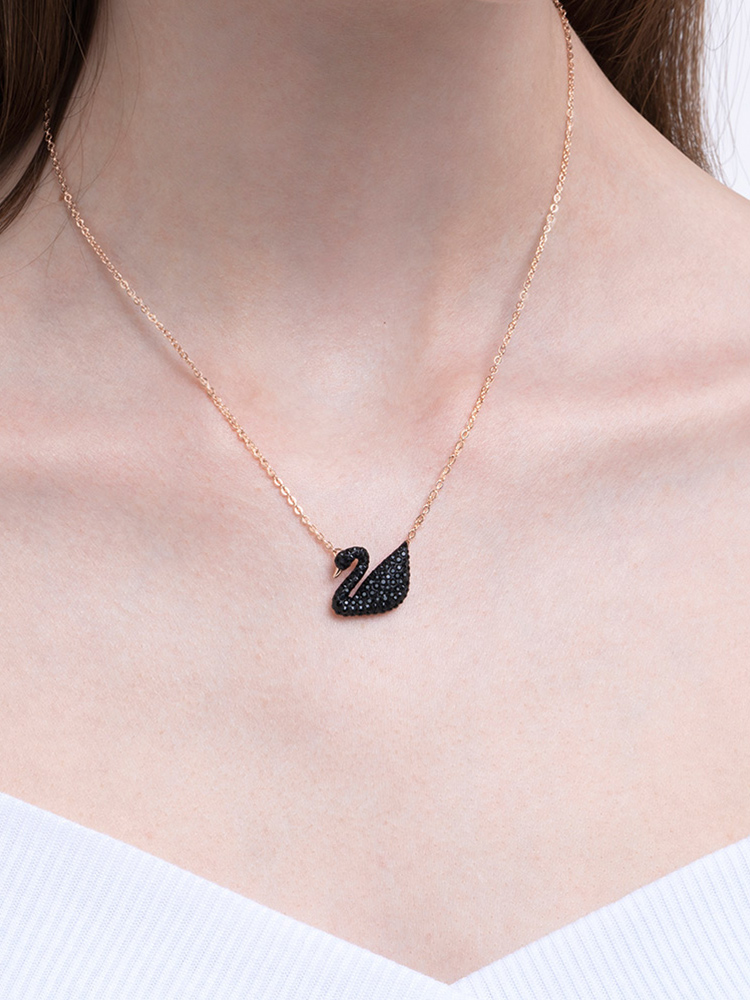 FLASH SALE 100% Swarovski Dây Chuyền Nữ ICONIC SWAN Thiên nga đen LỚN FASHION Necklace trang sức đeo Trang sức