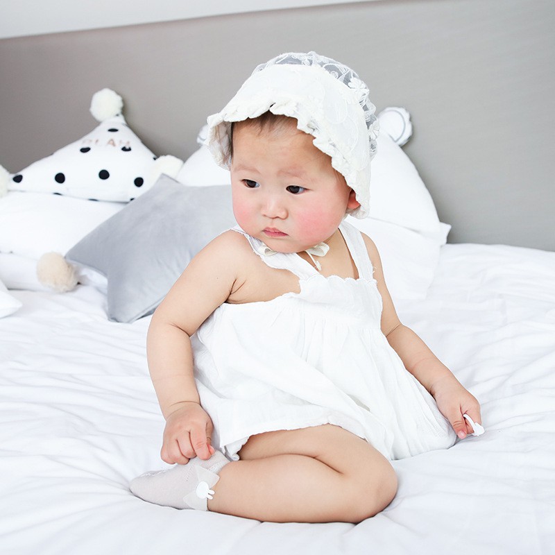 Vớ cotton phối ren thời trang mùa thu dành cho bé sơ sinh