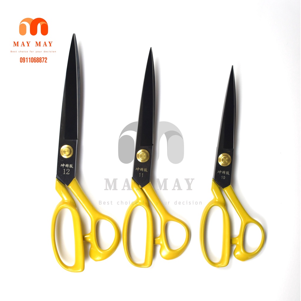 Kéo cắt vải X - cán vàng thép đen cao cấp không rỉ hàng chất lượng giá tốt