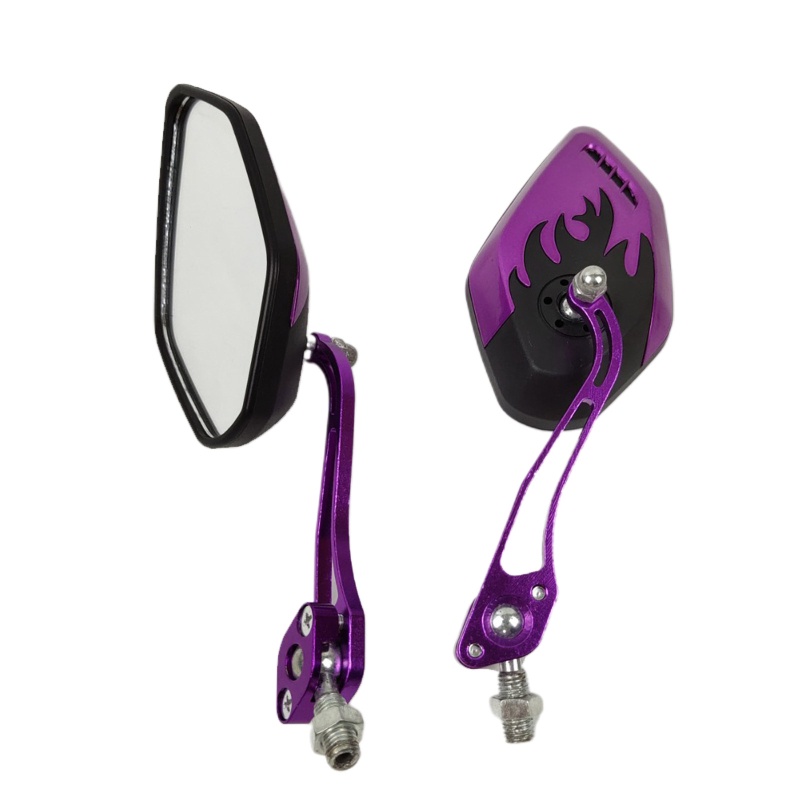 1 Cặp Gương Chiếu Hậu Bằng Nhôm Gắn Tay Cầm Màu Đen Thông Dụng Cho Xe Máy