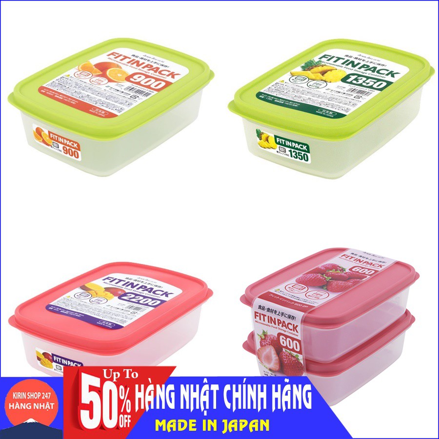 Hộp đựng thực phẩm nắp dẻo Fitin Pack 900ml,1350ml, 2200ml Made in Japan