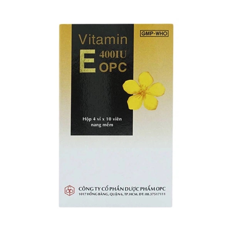 VITAMIN E 400 IU OPC HỘP 40 VIÊN – PHÒNG NGỪA THIẾU HỤT VITAMIN E