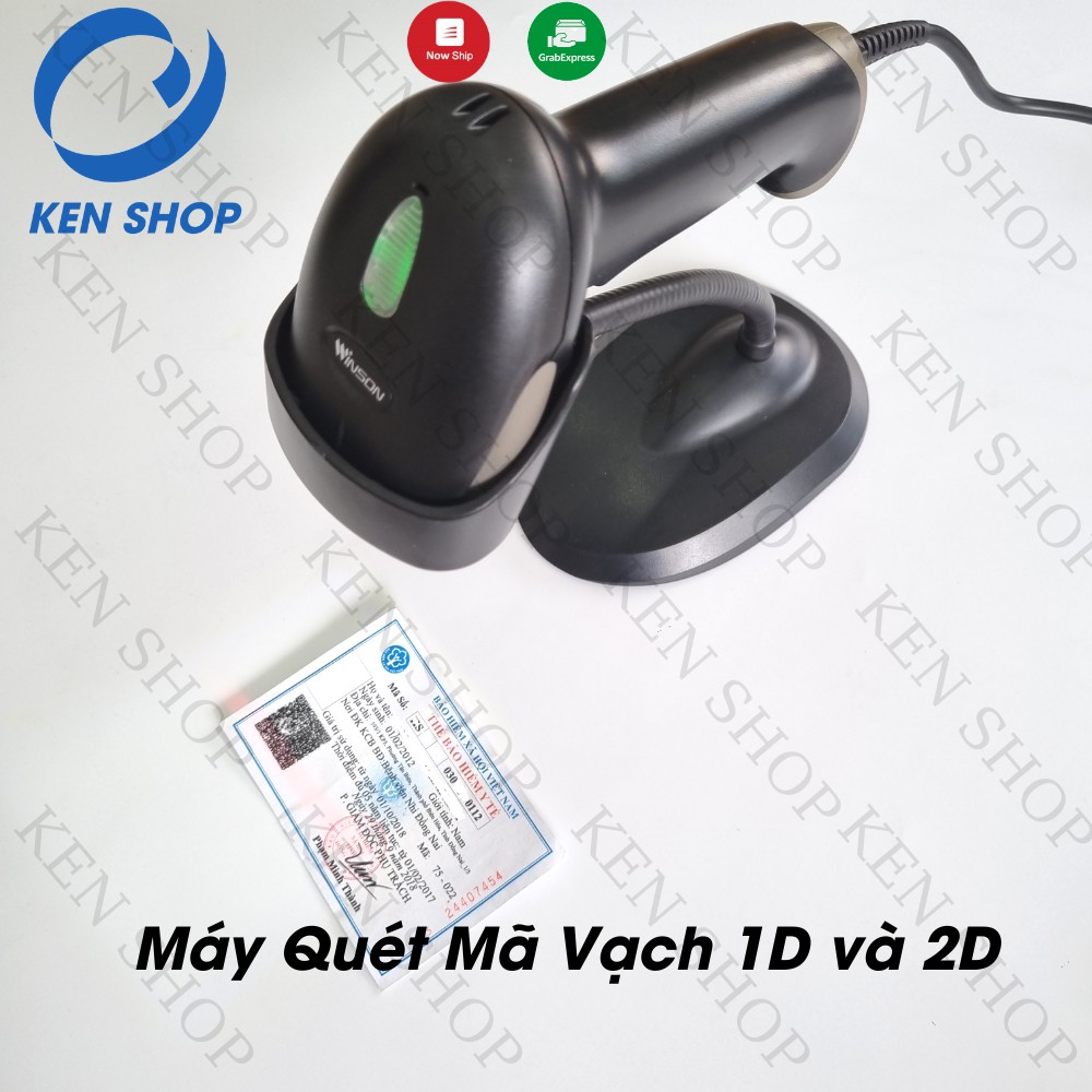 Máy quét mã QR Code và Barcode – Quét Thẻ  Y Tế - Máy quét mã vạch 2D và 1D có dây Winson.