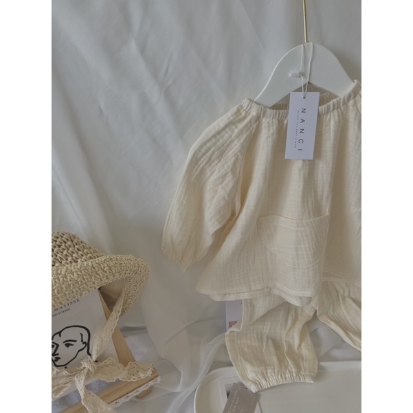 Set áo+ quần limi muslin em bé gái Nanci room