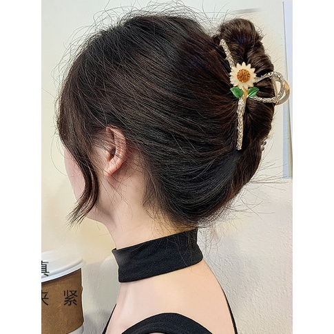 📛 RẺ VÔ ĐỊCH 📛 Kẹp tóc gấp càng cua kim loại hoa hướng dương màu sắc xinh xắn