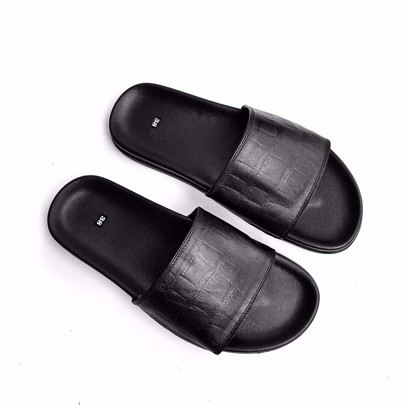 Dép nam da bò thật in vân cá sấu TEFOSS DT07-2 sang trọng, cá tính size 37-44o