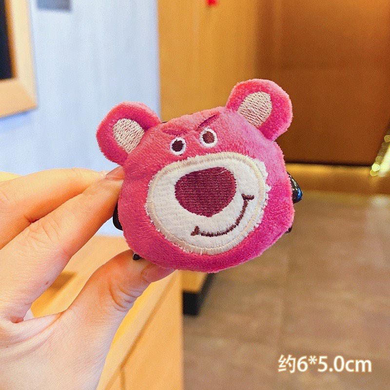 Kẹp tóc gắn thú nhồi bông hình Gấu Lotso dễ thương phong cách Hàn Quốc