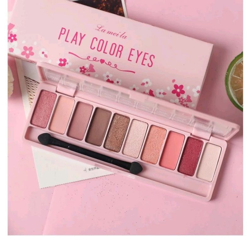 [FULL BOX] Bảng Phấn Mắt 10 Màu Lameila Play Color Eyes Tông Anh Đào