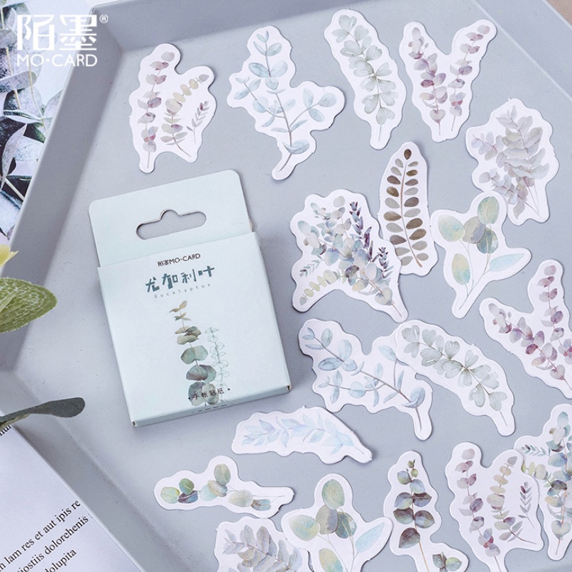Hộp 45 miếng sticker mẫu lá bạch đàn