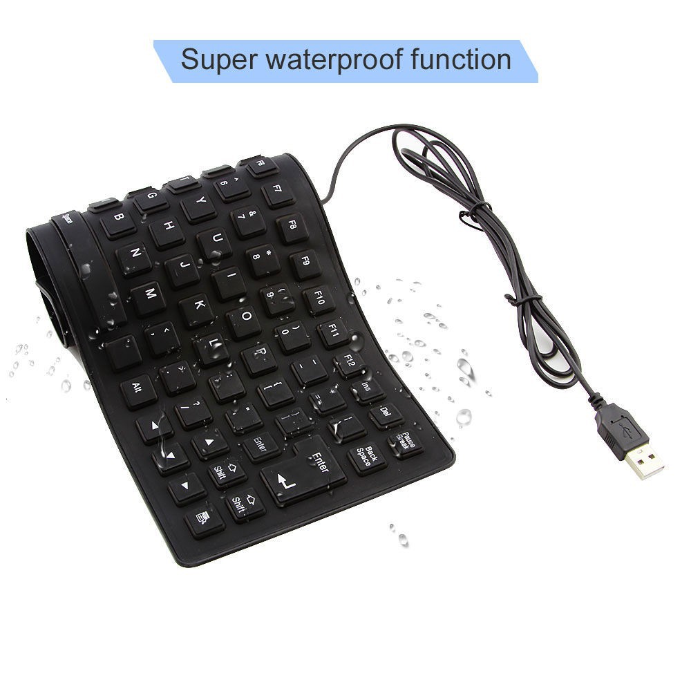 Bàn Phím Cuộn Silicone Dẻo Chống Thấm Nước Có Dây Usb Cho Pc Laptop Notebook