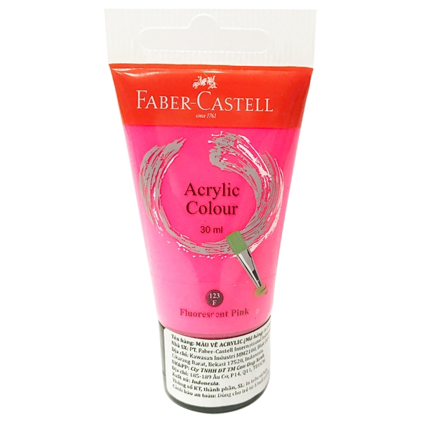 Tuýp Màu Vẽ Acrylic 30ml Fluorescent Pink (Hồng Neon) - Faber-Castell