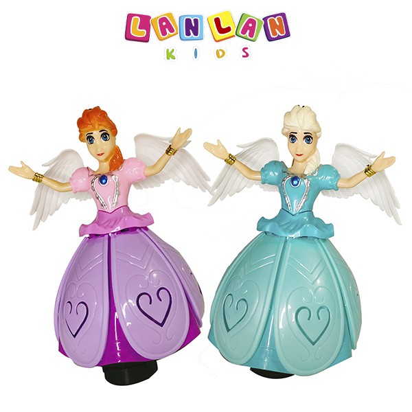 Đồ chơi công chúa Elsa cho bé gái LanLan Kids đồ chơi trẻ em có đèn xoay dễ thương