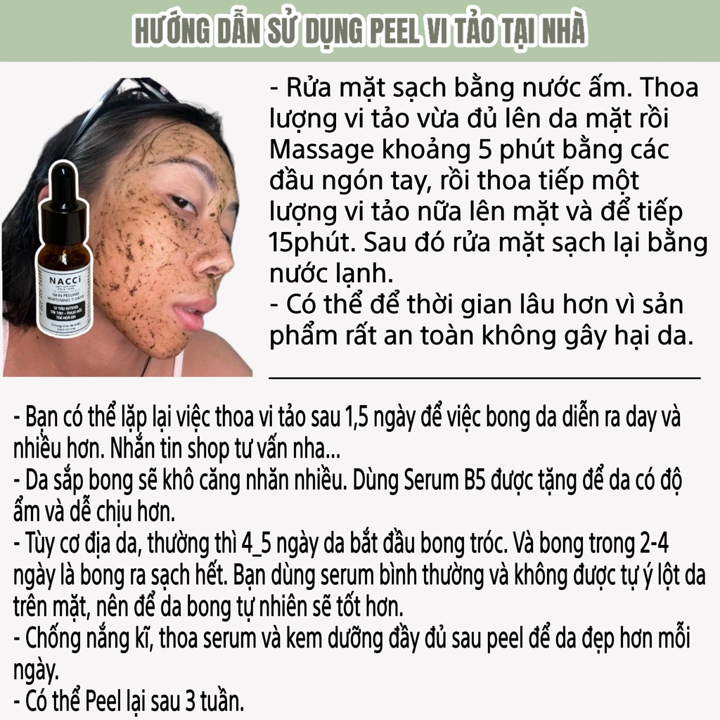 (Tặng Serum) - Peel da mặt vi tảo retinol sinh học - Lột bỏ pell tế bào chết - mờ thâm nám tàn nhang