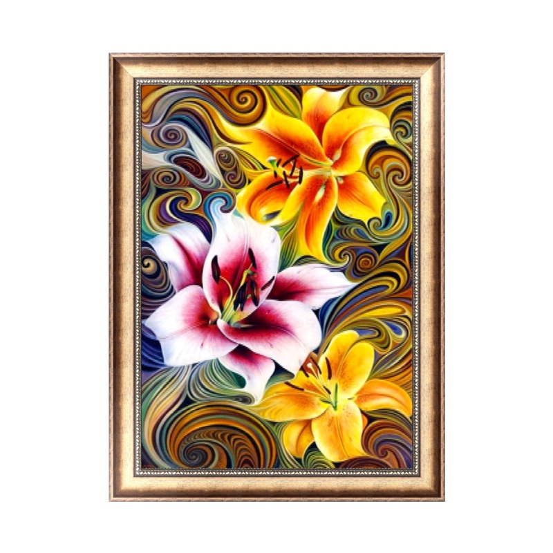 Tranh Thêu Chữ Thập Đính Đá Kim Cương 5D DIY Hình Vẽ Hoa