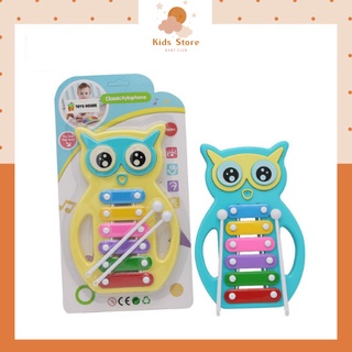 Đàn gõ Xylophone hình cú mèo đáng yêu Toyshouse màu xanh DC01
