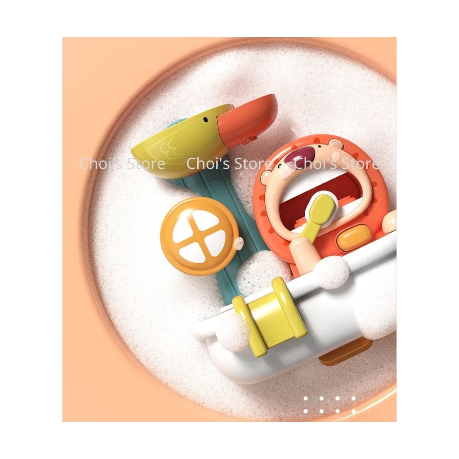 Đồ chơi nhà tắm Sư tử xoay nước, đánh răng tạo bọt đáng yêu