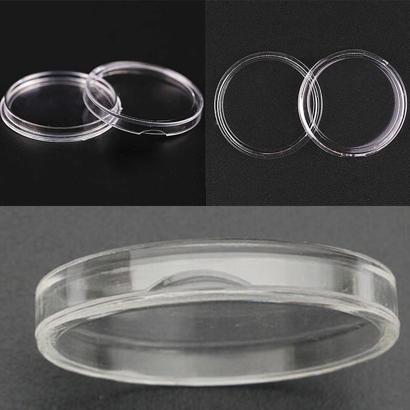 Set 10 hộp nhựa tròn trong suốt 35mm đựng tiền xu