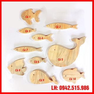 Cá gỗ cho bé tô màu - Cá gỗ decor